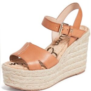 Sam Edelman Maura Leather Cognac Espadrilles- 6.5